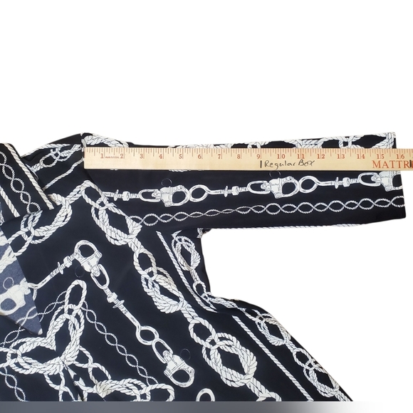 Joseph Ribkoff Black/Navy? and White Rope Pattern Blouse. 8 - Picture 7 of 8